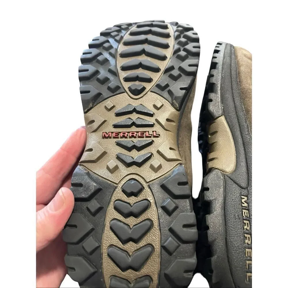 Merrell Mens Brown Polar Moc Waterproof Suede Thinsulate Slip On Shoes Size 9